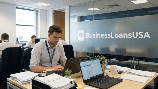 Business owner reviewing financial documents